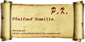 Pfeifauf Kamilla névjegykártya